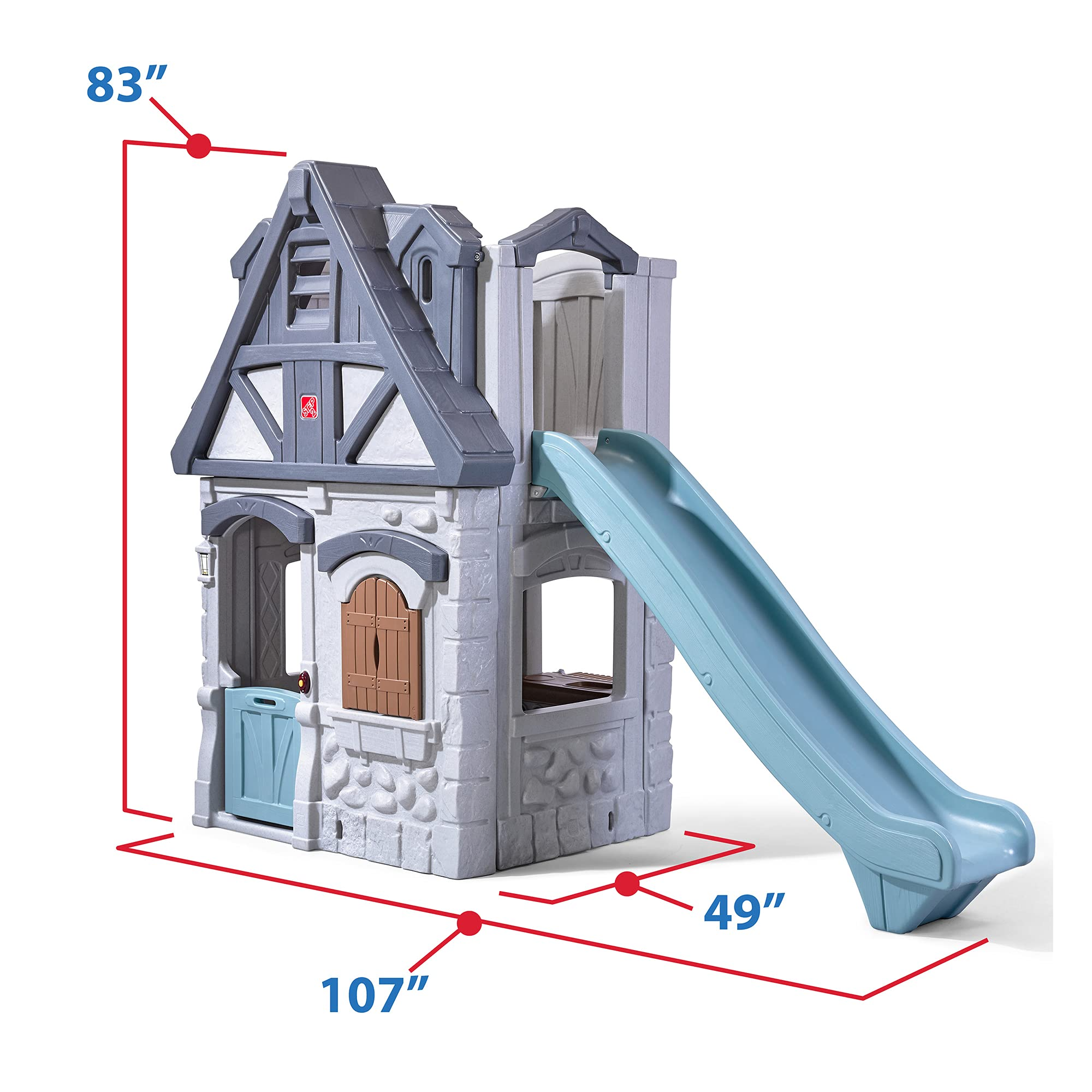 Enchanting Adventures 2-Story Playhouse & Slide, Blue