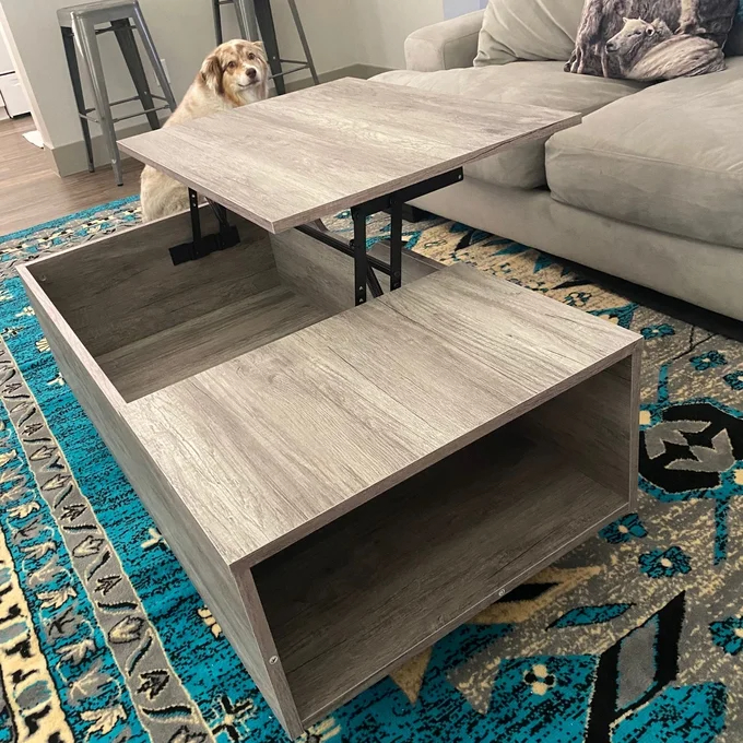 Kianna Lift Top Block Coffee Table with Storage