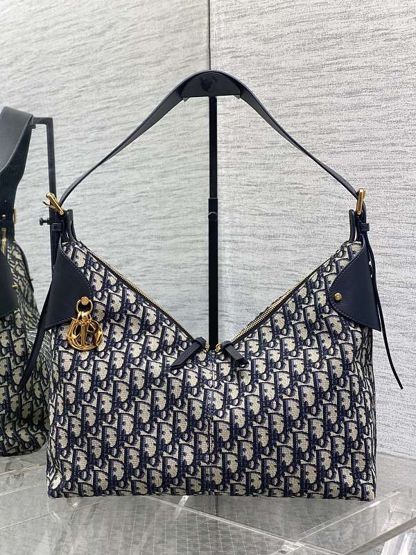 Dior Signature Hobo Bag Large Navy Oblique