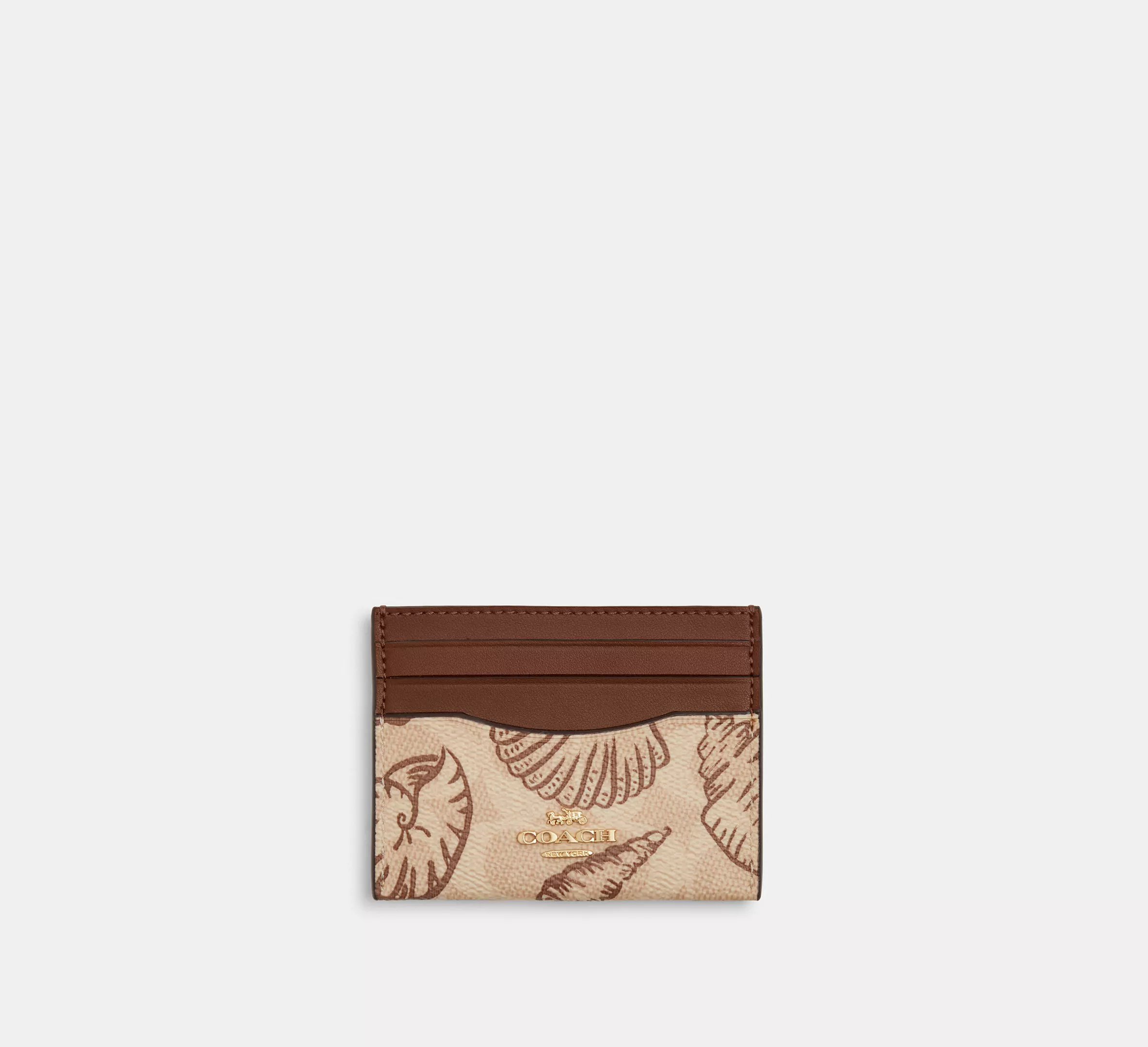 Slim Id Card Case In Signature Canvas With Shell Print
