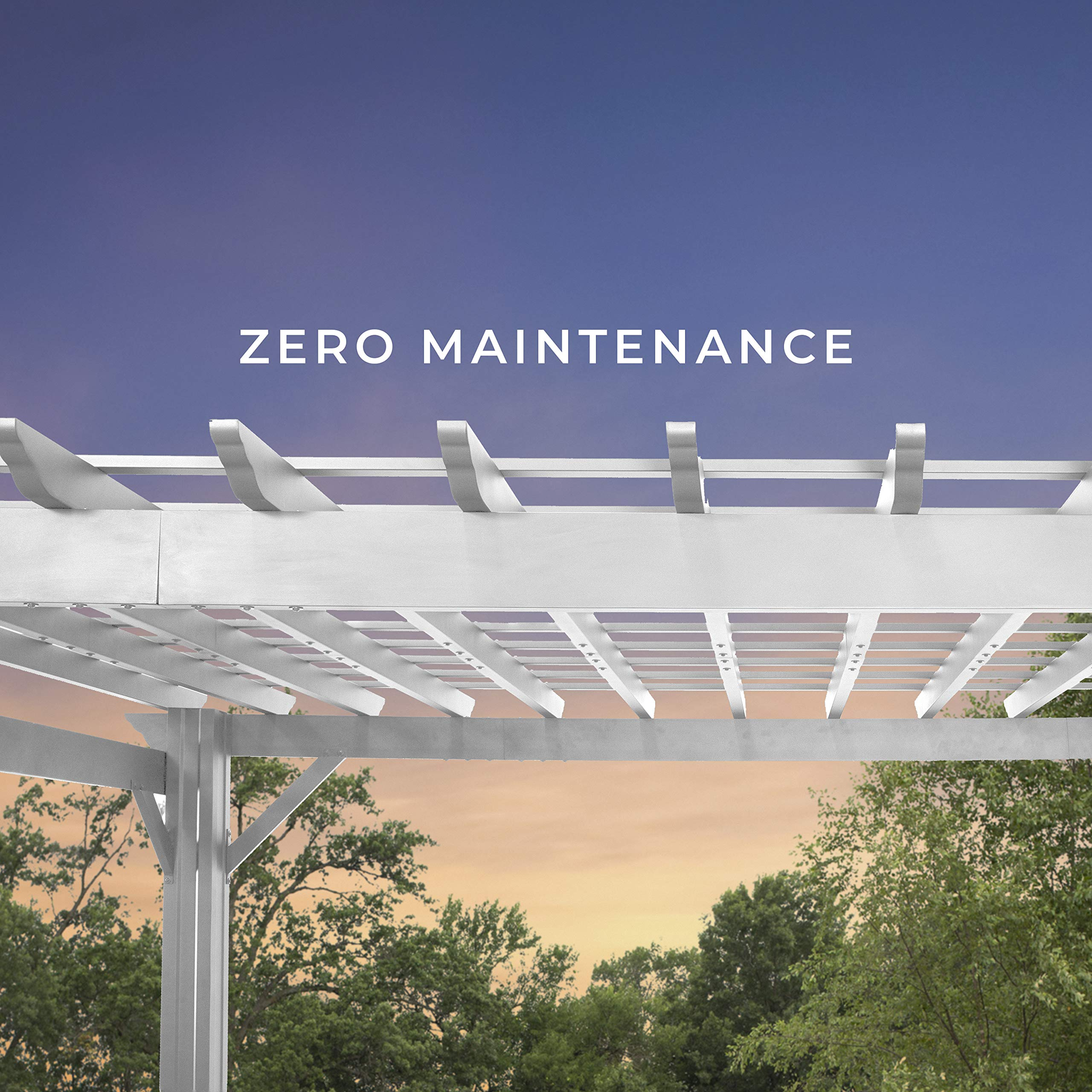 14' x 10' White Steel Traditional Pergola with Sail Shade Soft