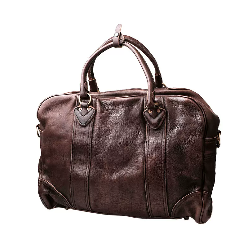 Genuine leather travel shoulder bag tote bag
