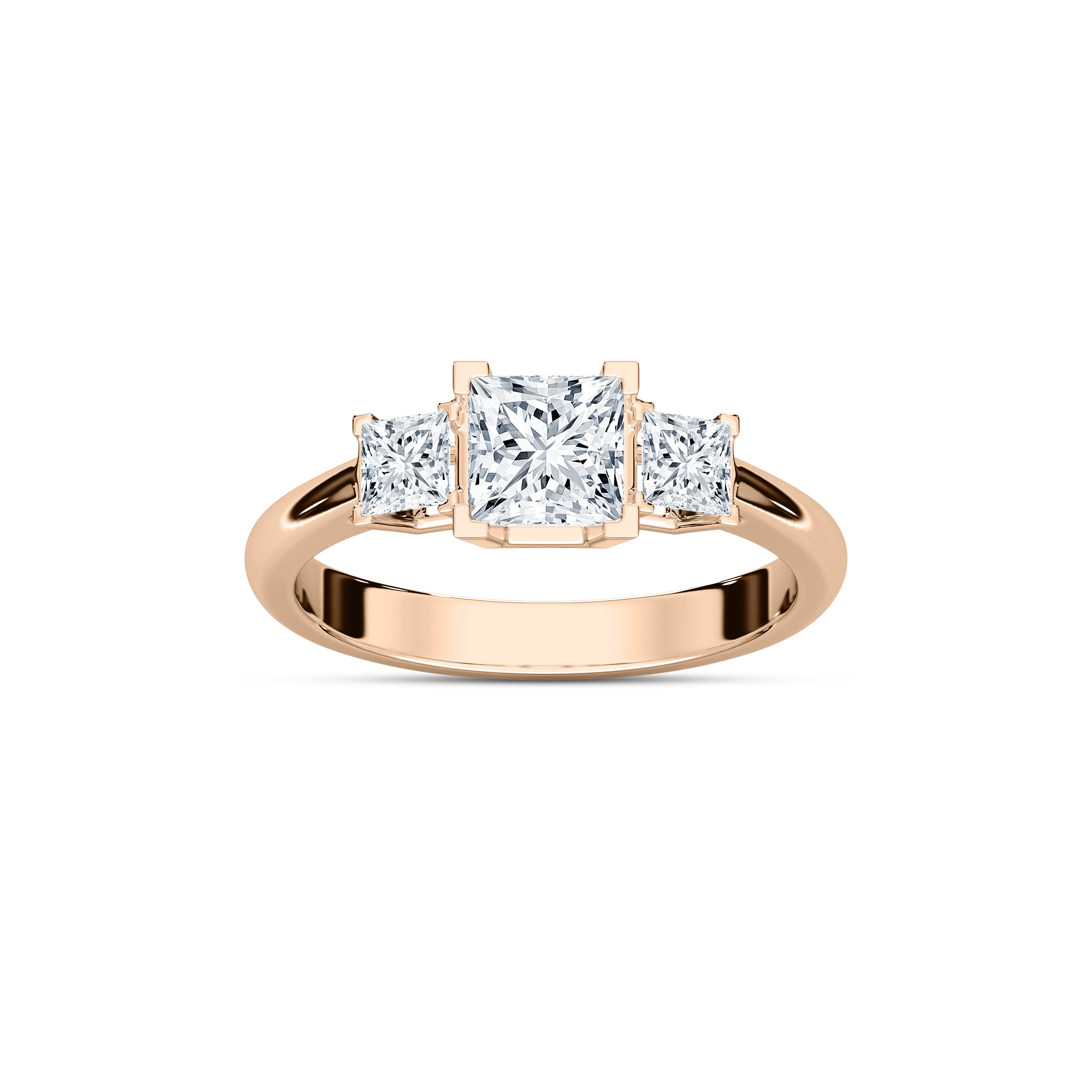 Emmie 1 ½ ctw Princess Lab Grown Diamond Modern Three Stone Engagement Ring