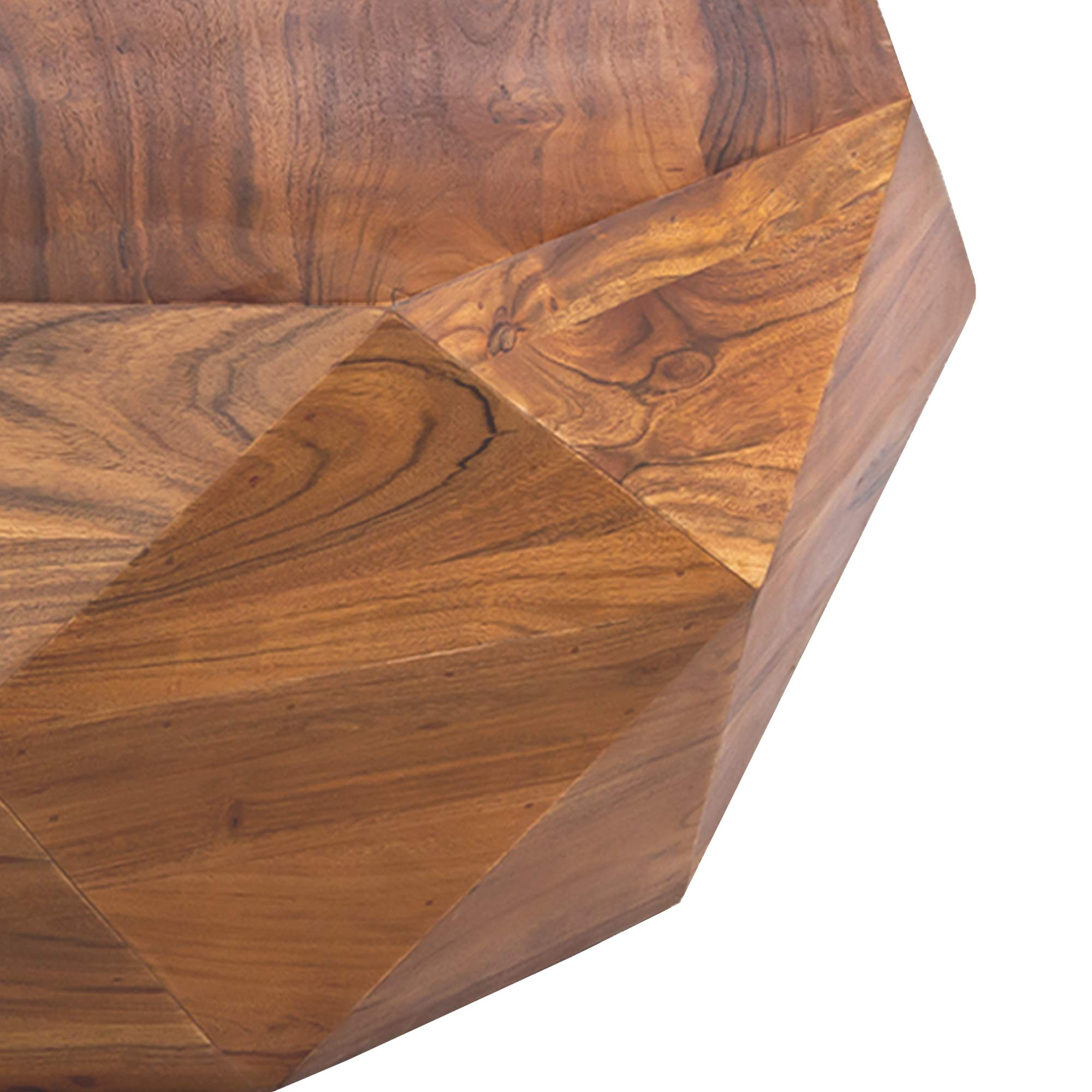 Diamond Shape Acacia Wood Coffee Table with Smooth Top