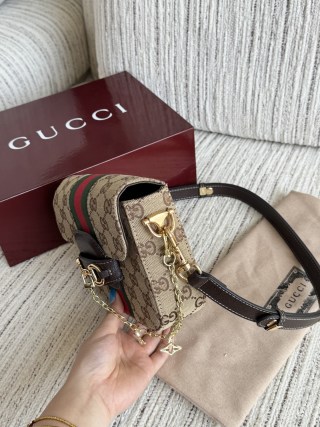 Gucci Horsebit 1955 Small Shoulder Bag GG Supreme Canvas