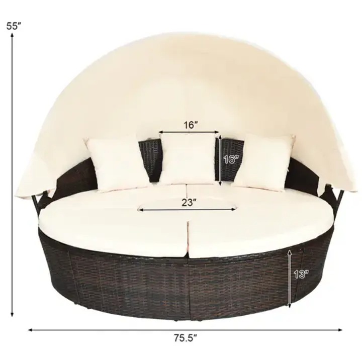 Costway Patio Rattan Daybed
