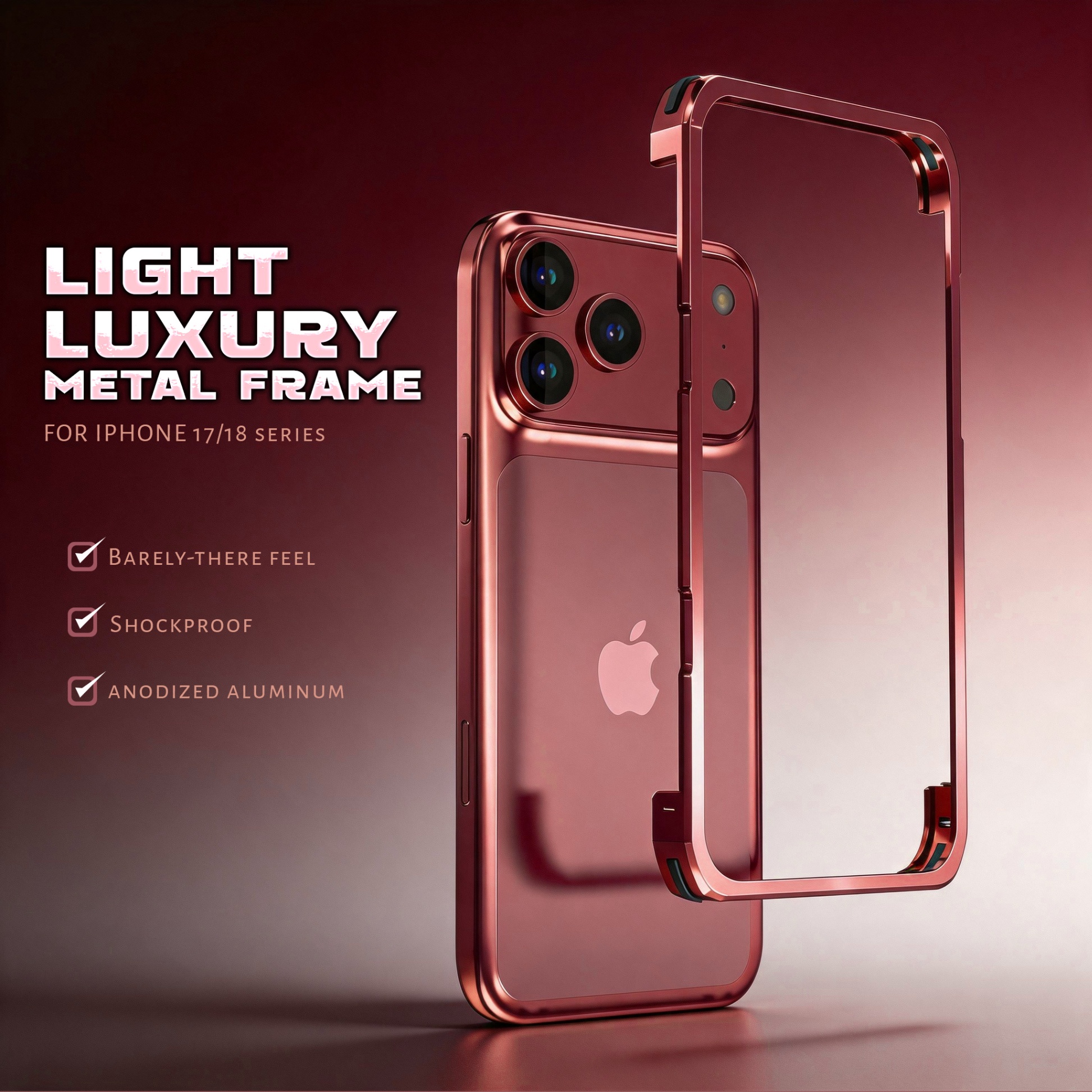 iPhone 18 Pro Max Protective Case Metal Frame - back view