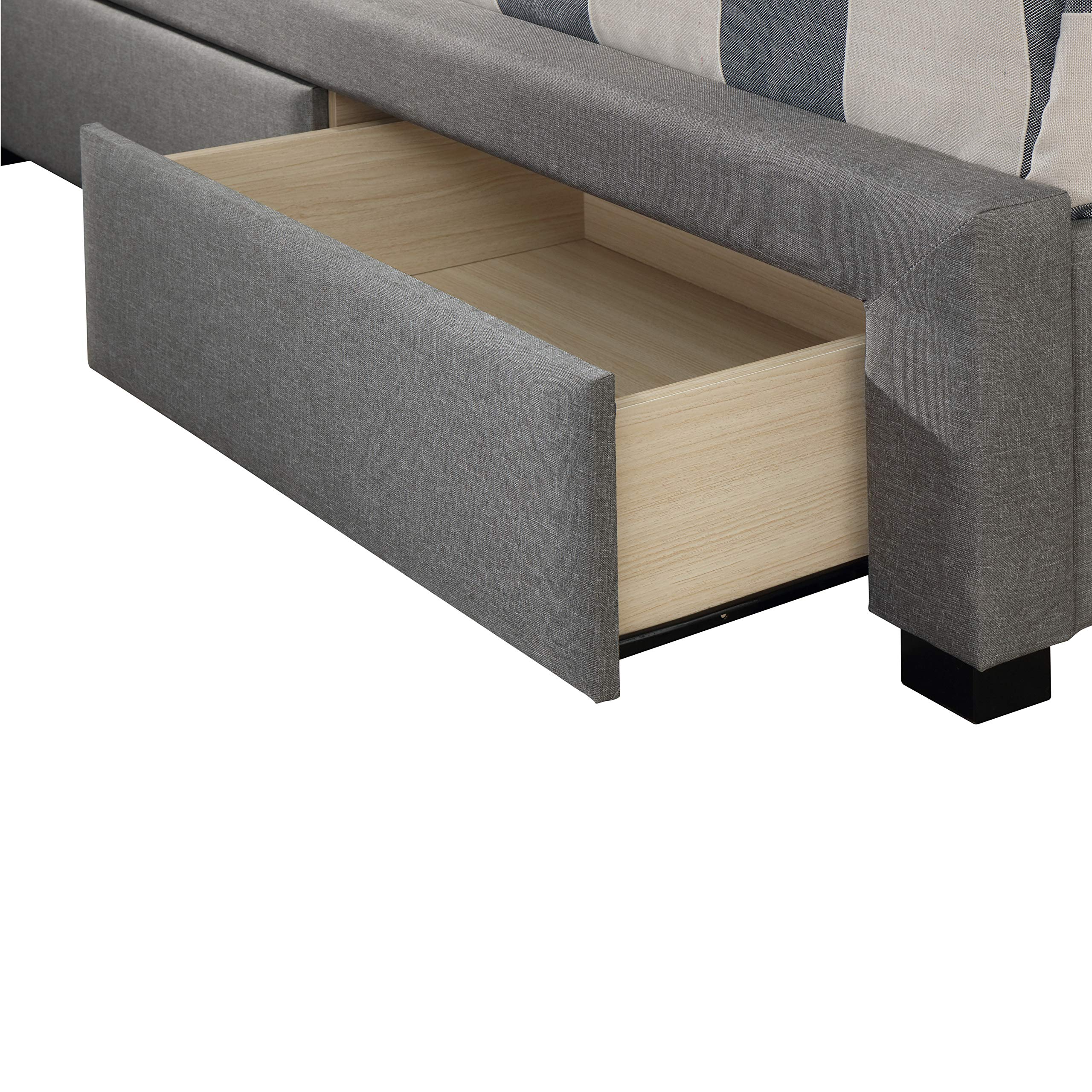 Savoy Tufted Upholstered Wingback Panel Storage Bed Frame