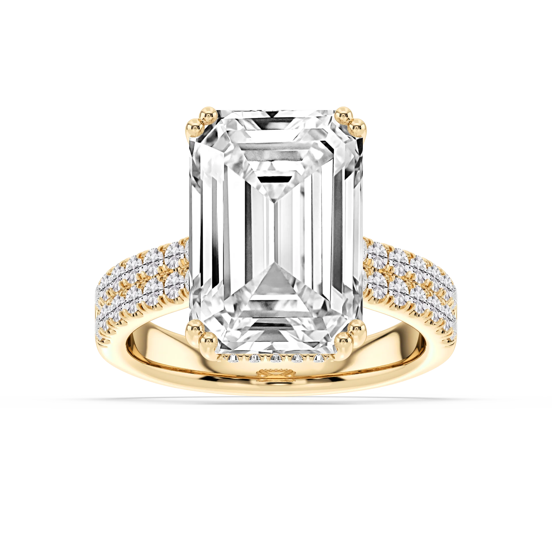 London 10 ¾ ctw Emerald Lab Grown Diamond Hidden Halo Engagement Ring - Signature Collection