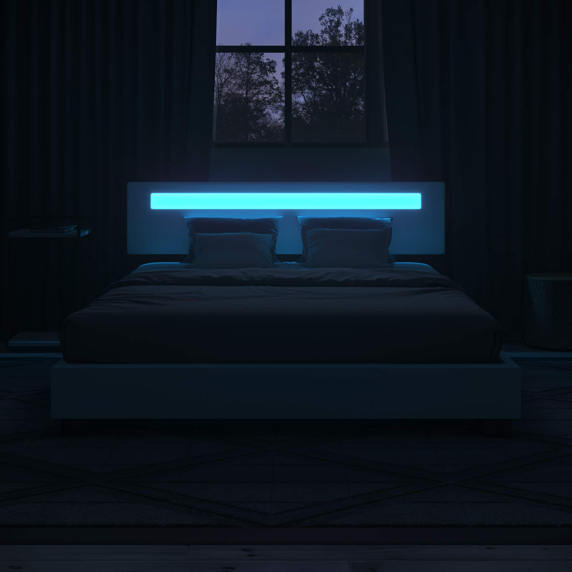 Pezzolla LED Bed - Contemporary Modern Low Profile Platform Bed