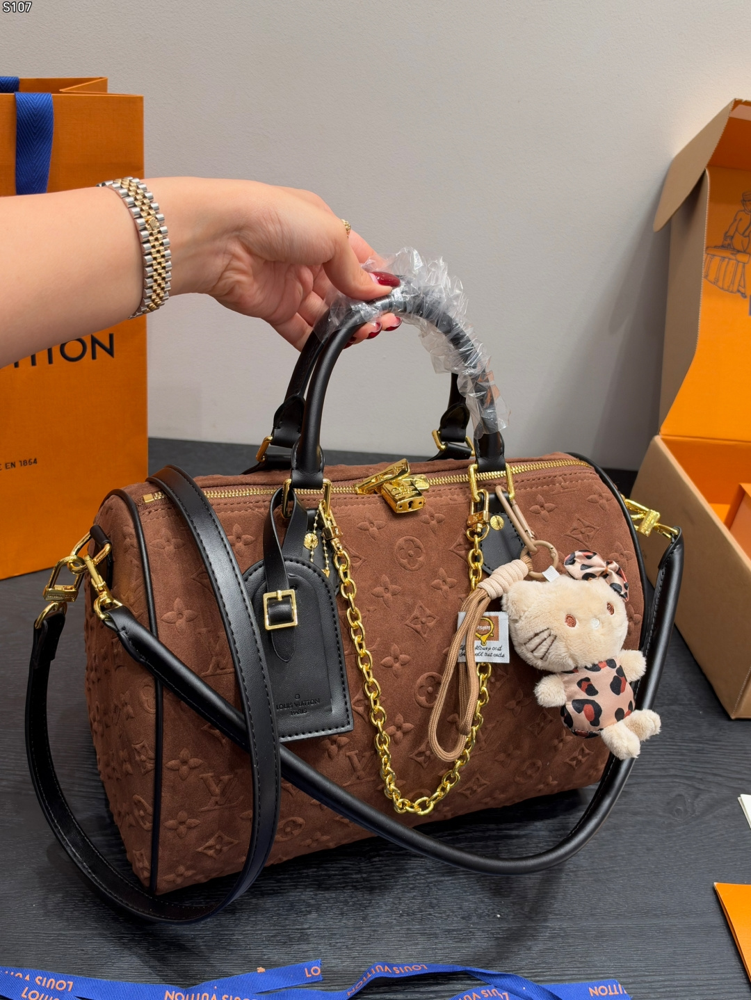Louis Vuitton Speedy Boston Handbag, Leopard & Dalmatian Furry Version