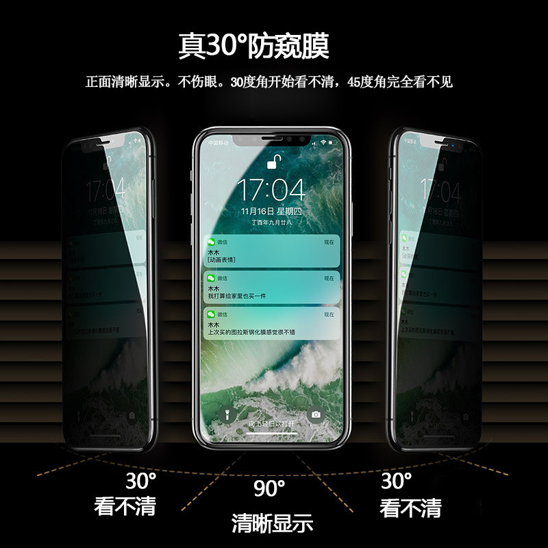 iPhone 17 Pro Max Tempered Glass Privacy - back view