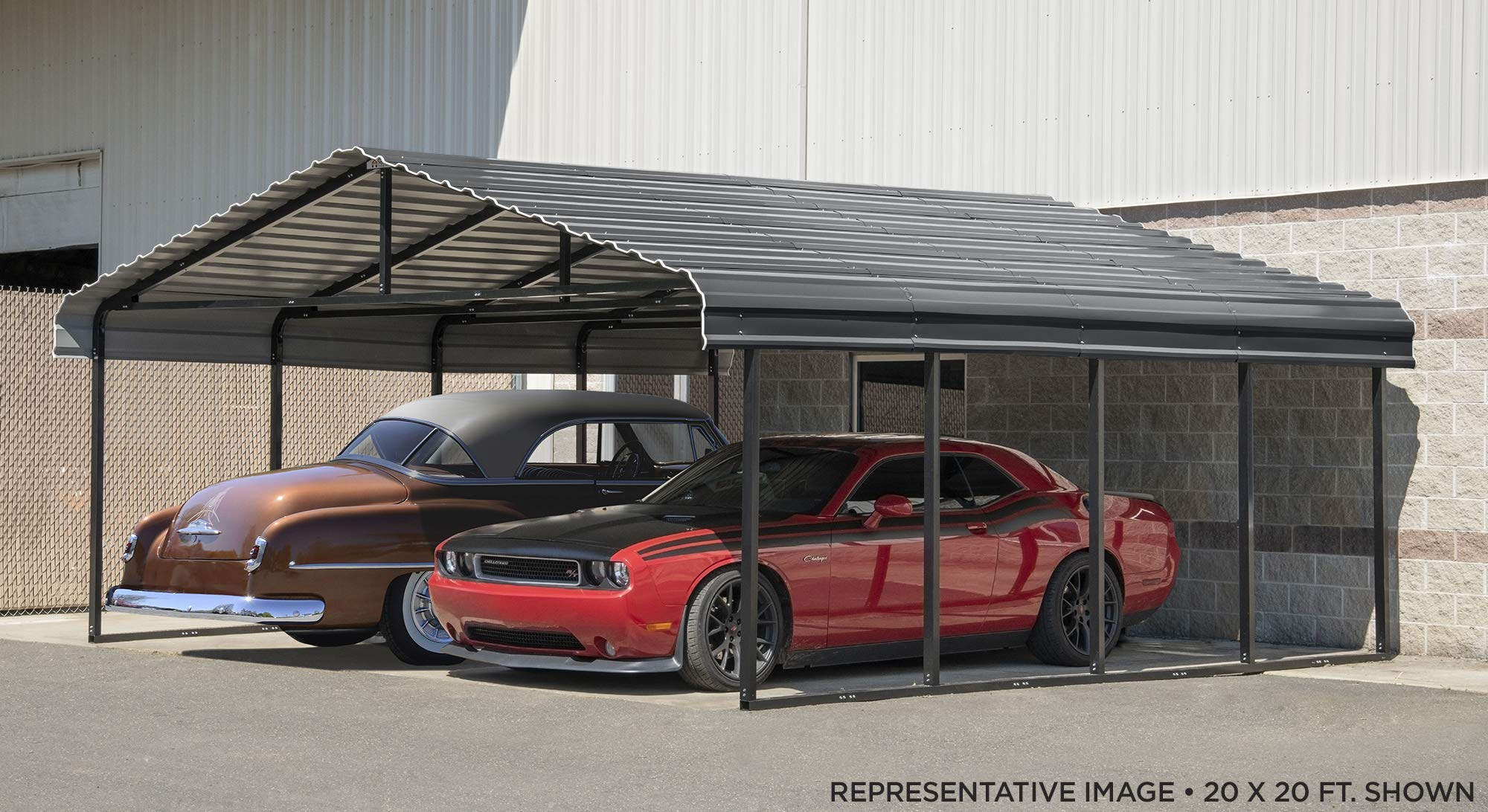 20' x 20' 29-Gauge Metal Carport with Steel Roof Panels