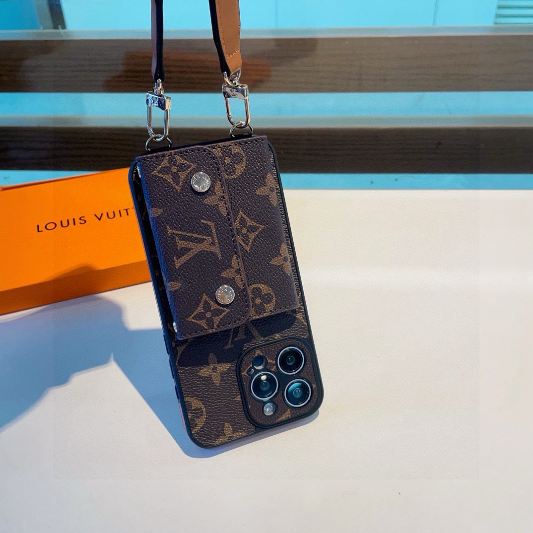 LV Classic Monogram Crossbody Card Holder Phone Case
