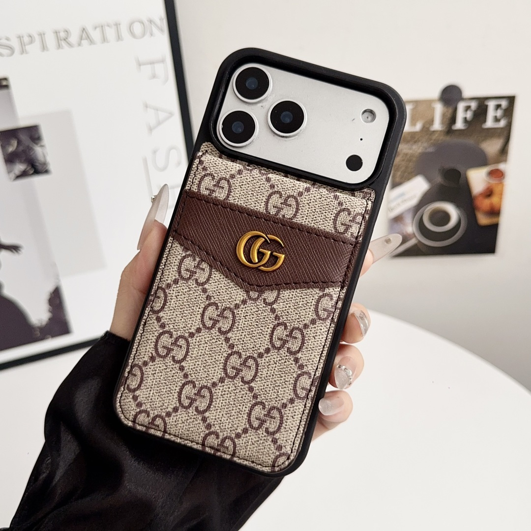 Luxury LV & Gucci Monogram Card Holder Wallet Phone Case