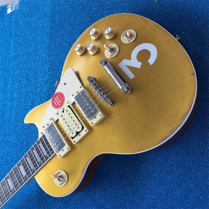 Gold Top Electric Guitar Pete Townshend LP Solid Body HH Pickup