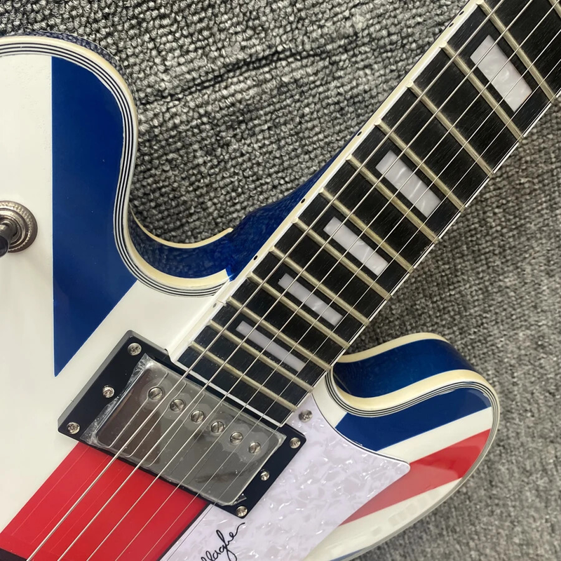 Electric Guitar Flag, Double F-holes, Hollow Body, Chrome Alloy Hardware, 6 strings