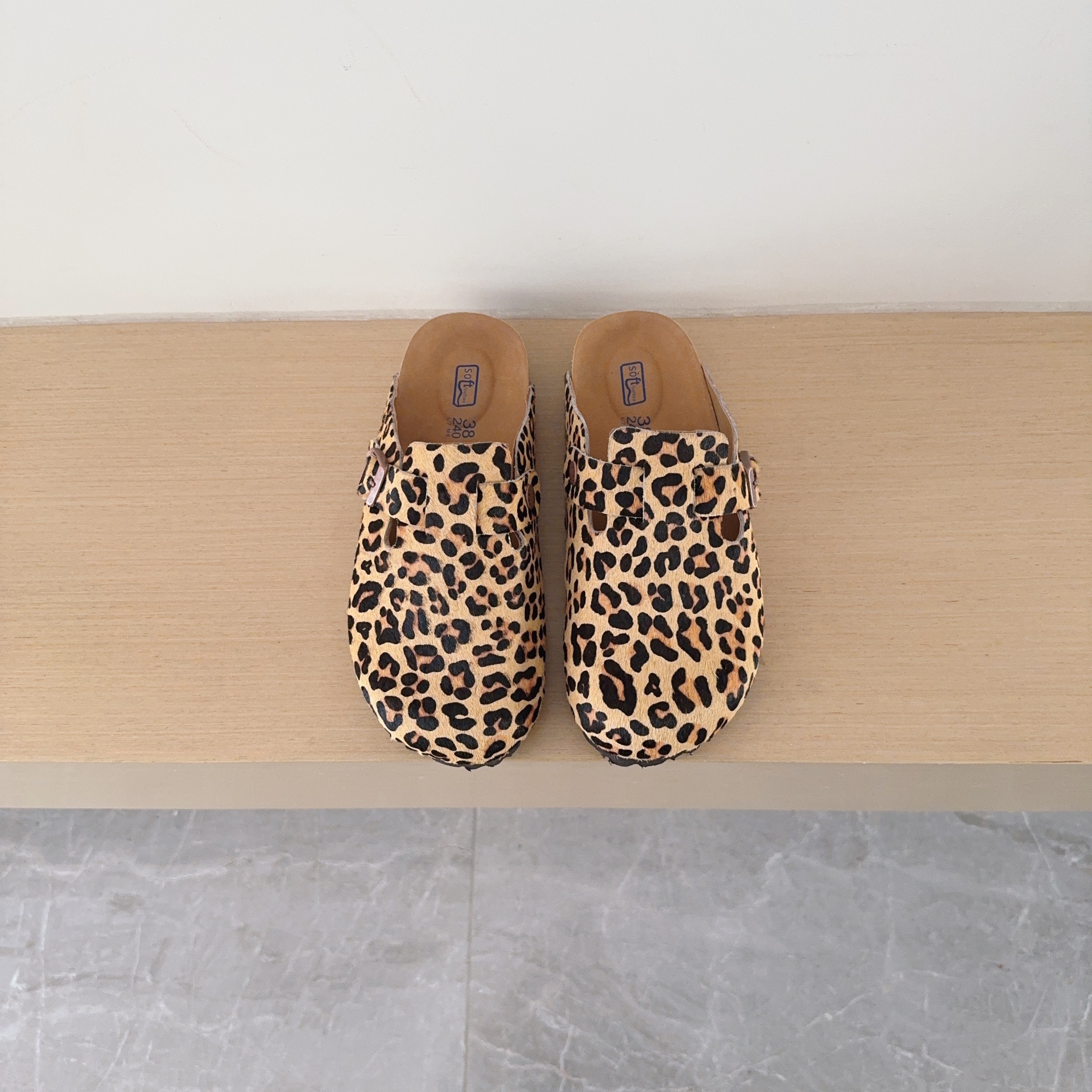 Leopard Print Birken-Style Clogs