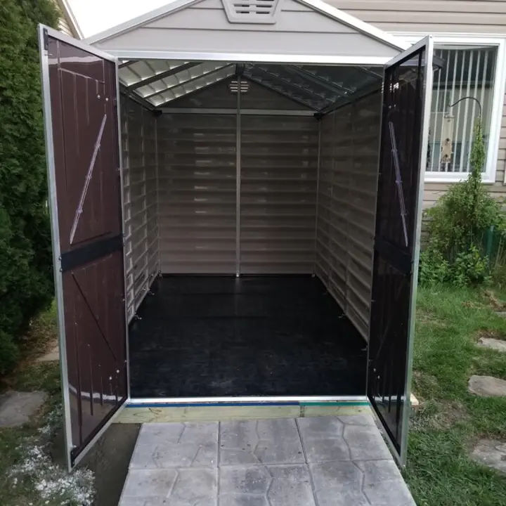 6 ft. Width X 10 feet. D plastic storage shed