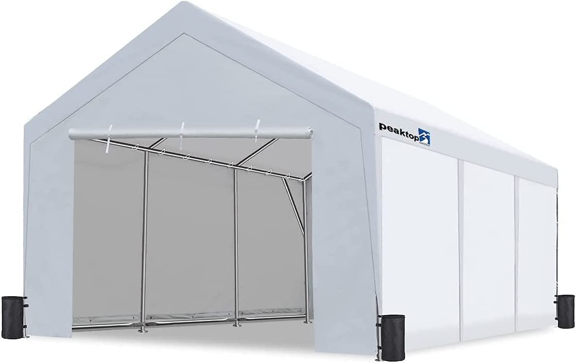 12x20 ft Upgraded Heavy Duty Carport with Removable Sidewalls