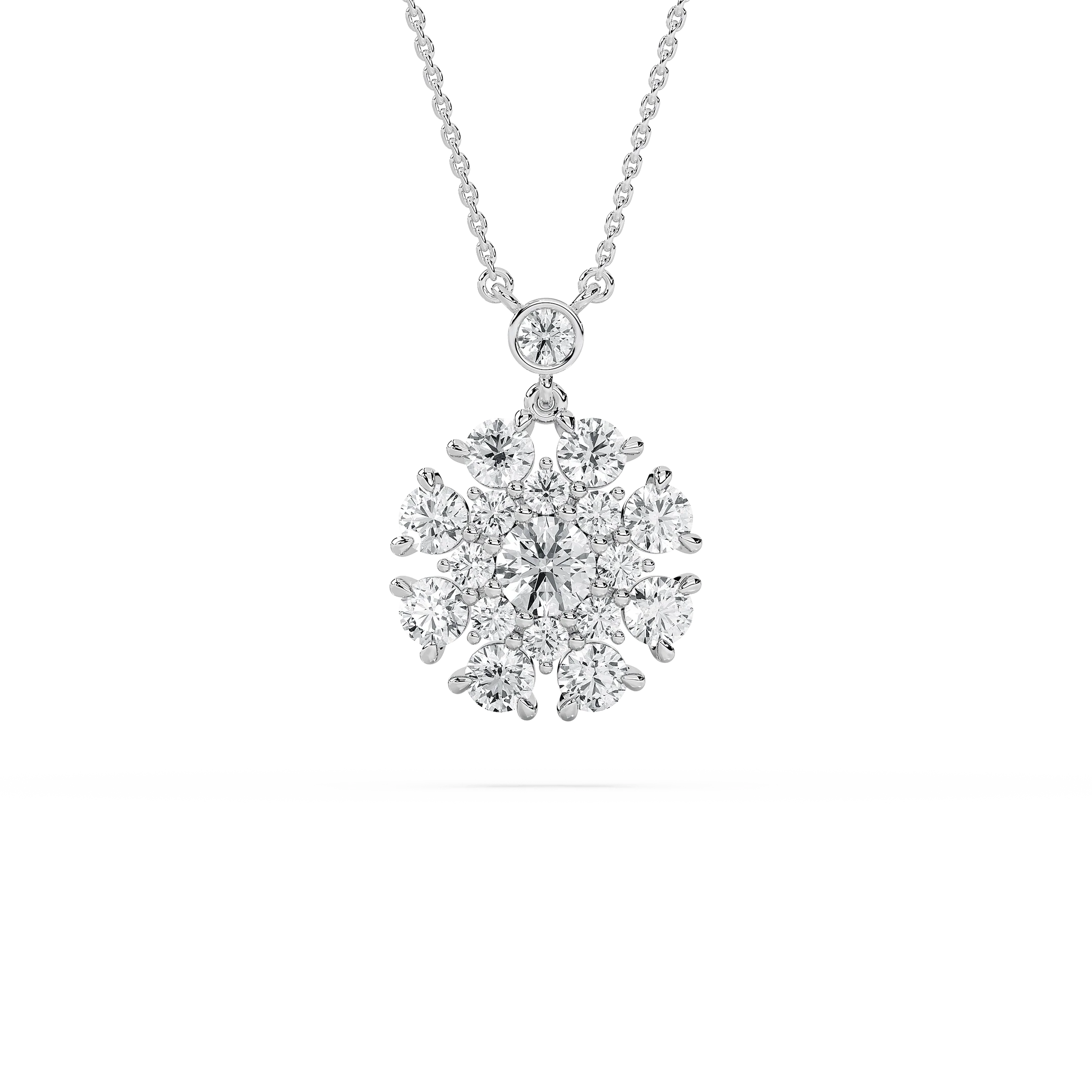2 ⅓ ctw Round Lab Grown Diamond Multi-Demension Vintage Radiance Pendant  - 18 Inches