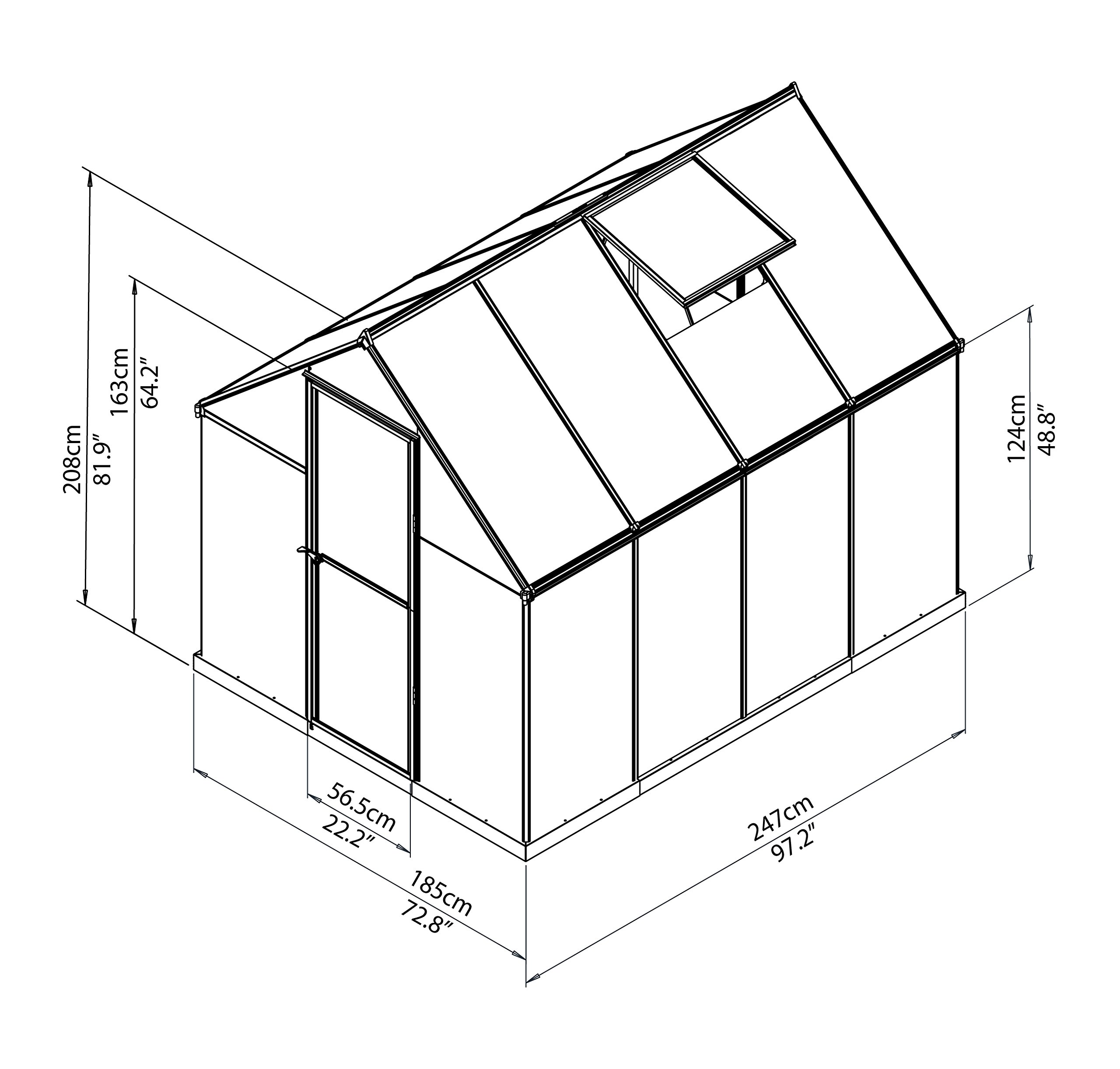 Canopia Hybrid 6' x 8' Greenhouse - Forest Green