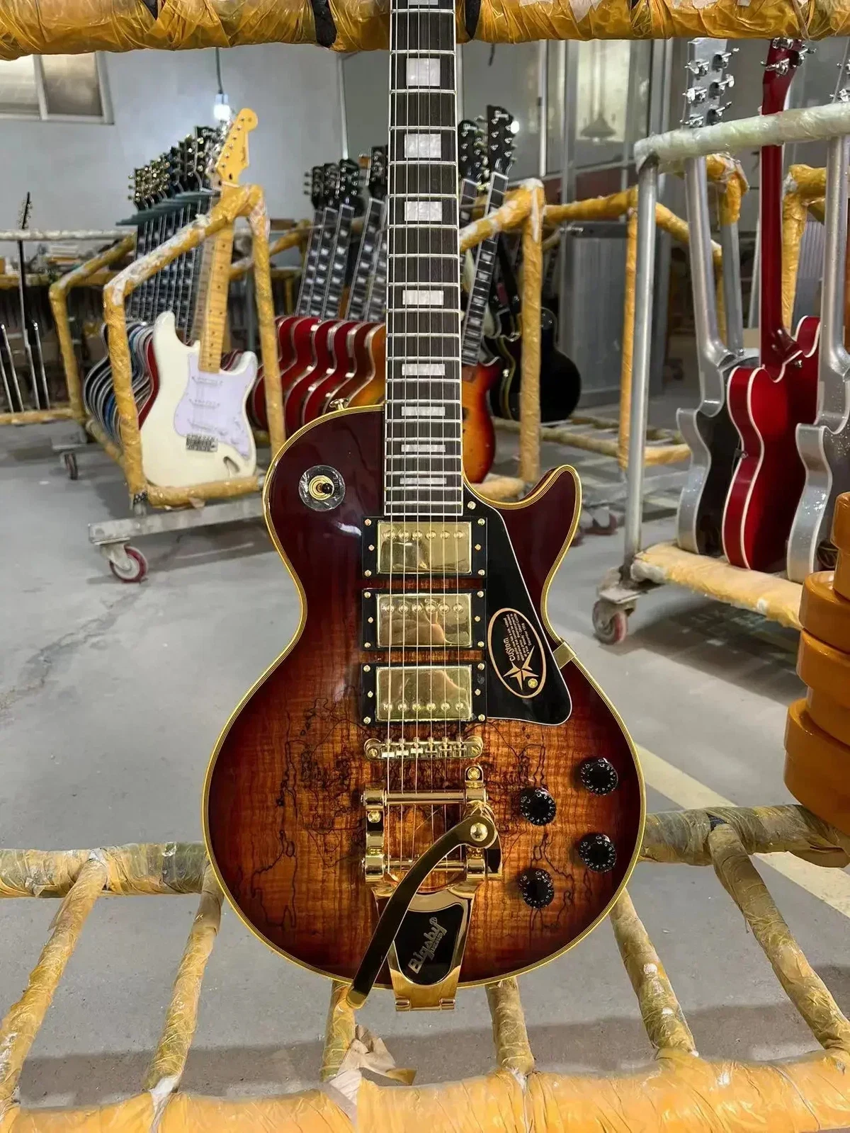 Electric Guitar,Mahogany Body Vintage Sunburst ColorDecayed Maple