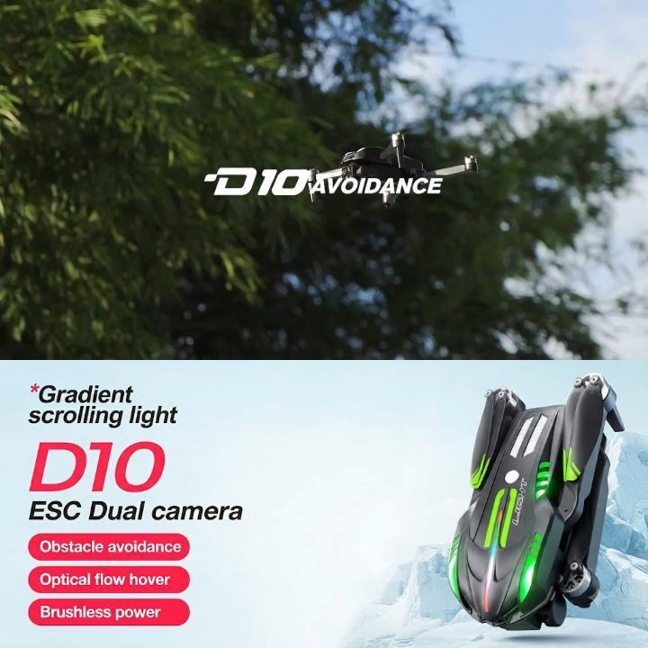 D10 Brushless Motor Drone with HD Camera｜Obstacle Avoidance FPV Quadcopter｜Optical Flow Positioning Remote Control Drone
