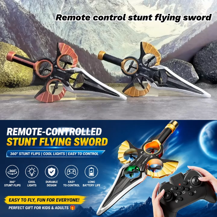 Flying Sword Drone Toy｜Hand Gesture Control Flying Aircraft｜Interactive Hovering Toy for Kids