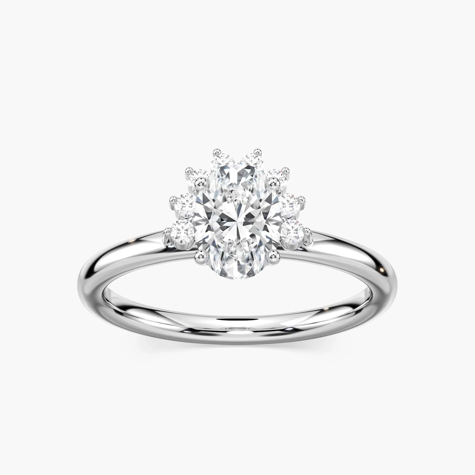 Camilla Oval Lab Grown Diamond Half Halo Engagement Ring