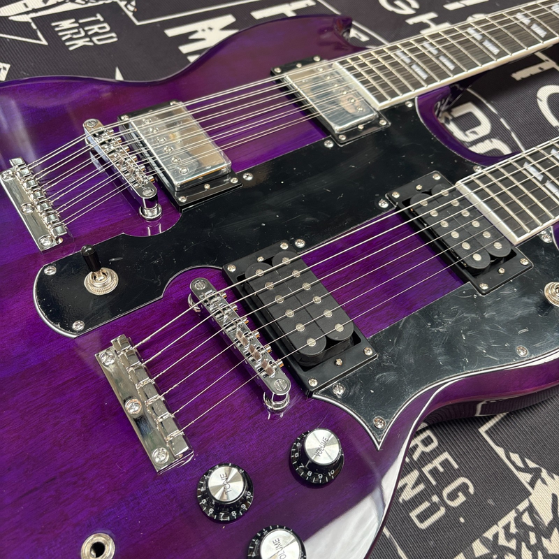 Purple Limited Edition SG 1275 Double Neck Electric Guitar Solid 12/6 Jimmy Page