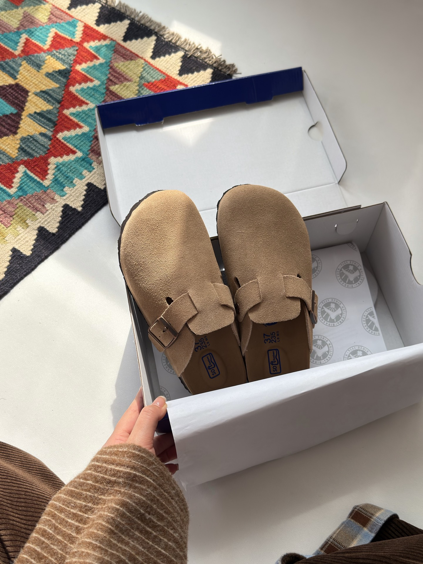 Birkenstock Boston Soft Footbed Suede Clog Mule shoes