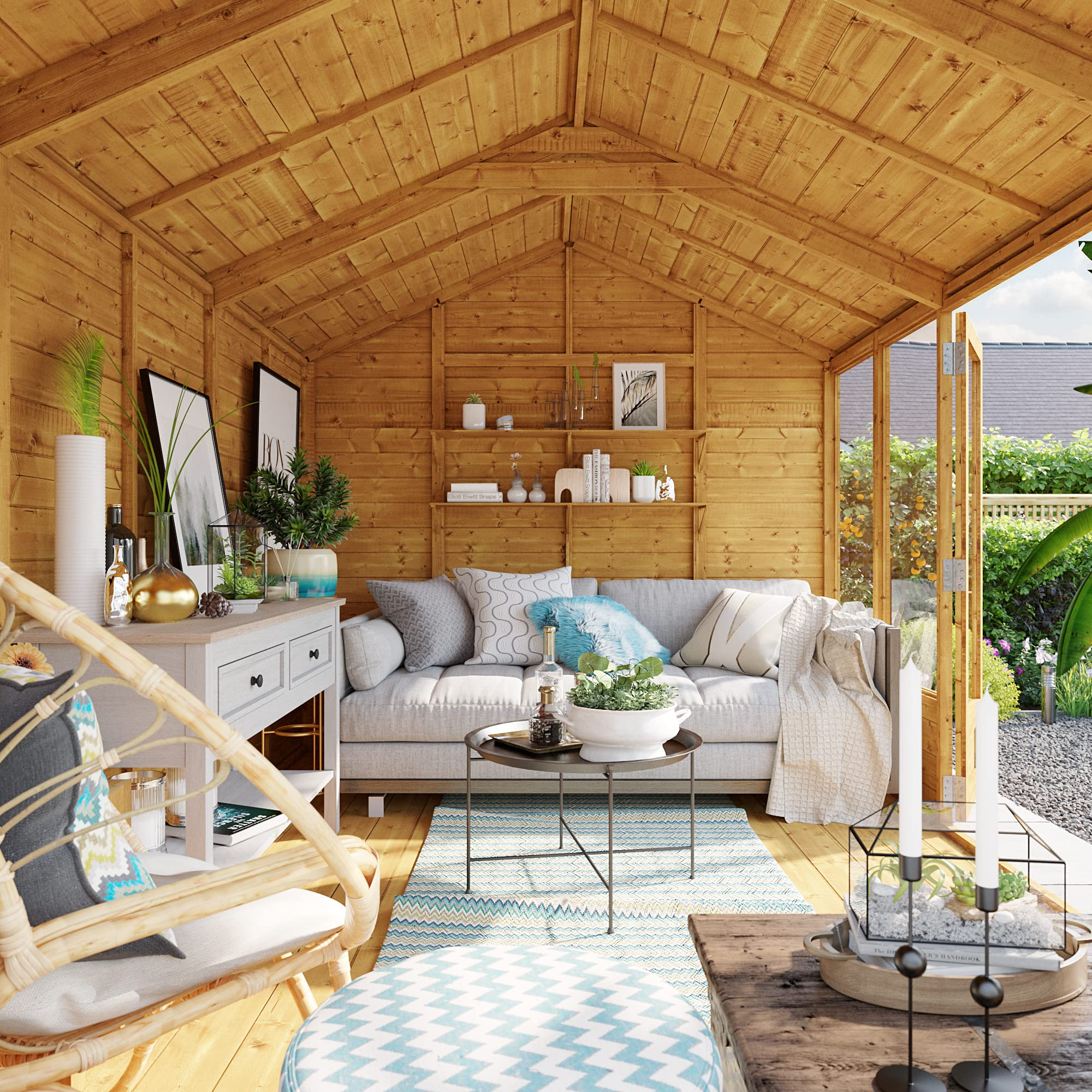 Summer House Log Cabin Wooden Summerhouses Garden Storage Shed