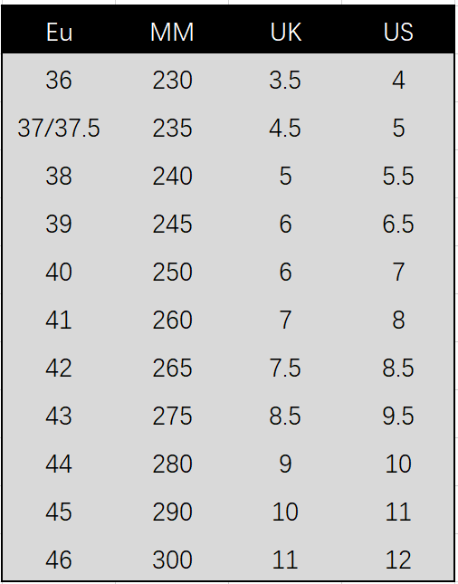 Size Chart