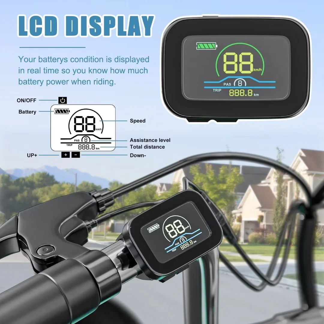 Docred 24in Electric Tricycle with Basket, 350W, 36V 10.4Ah