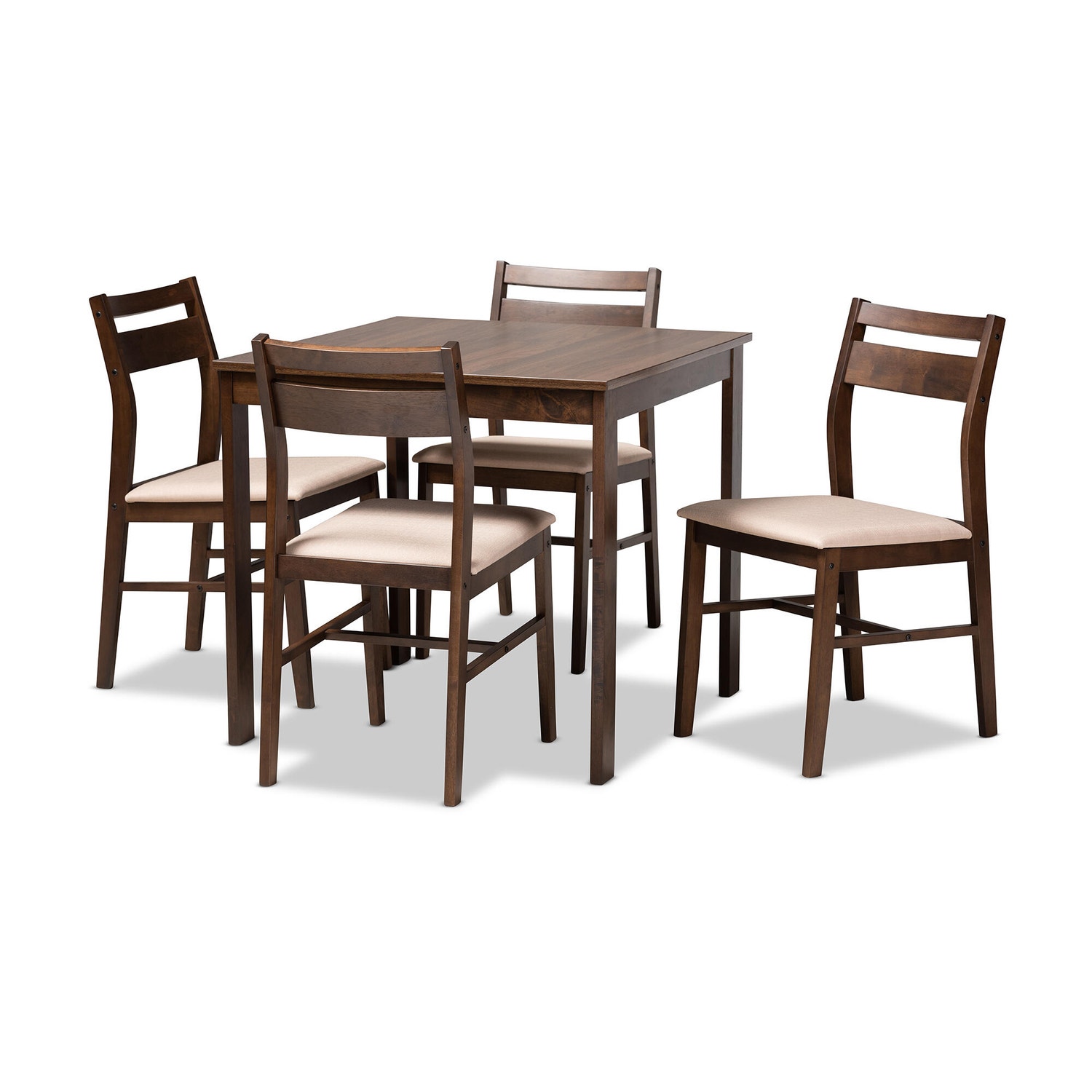 Baxton Studio Lovy Dining Table and 4 Chairs (Set of 5)