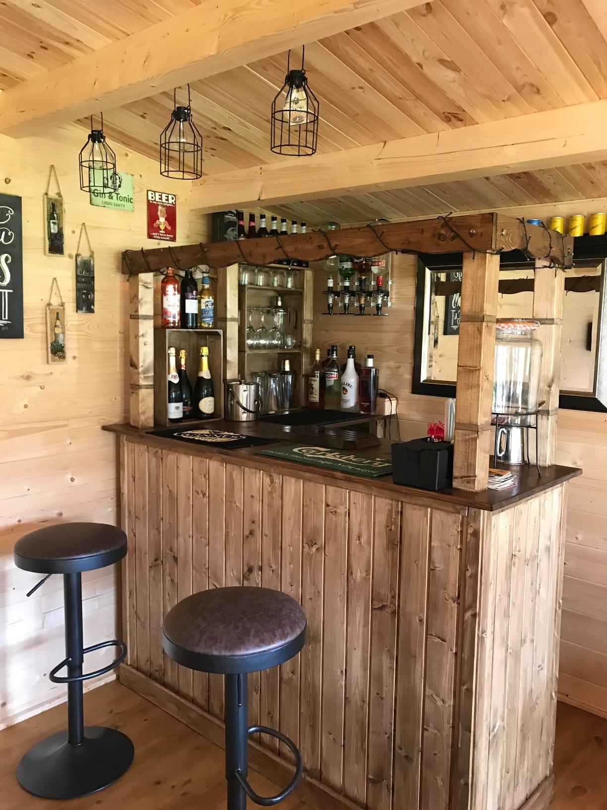 Corner Bar Counter Man Cave Home Bar Party Barware Wood Summer