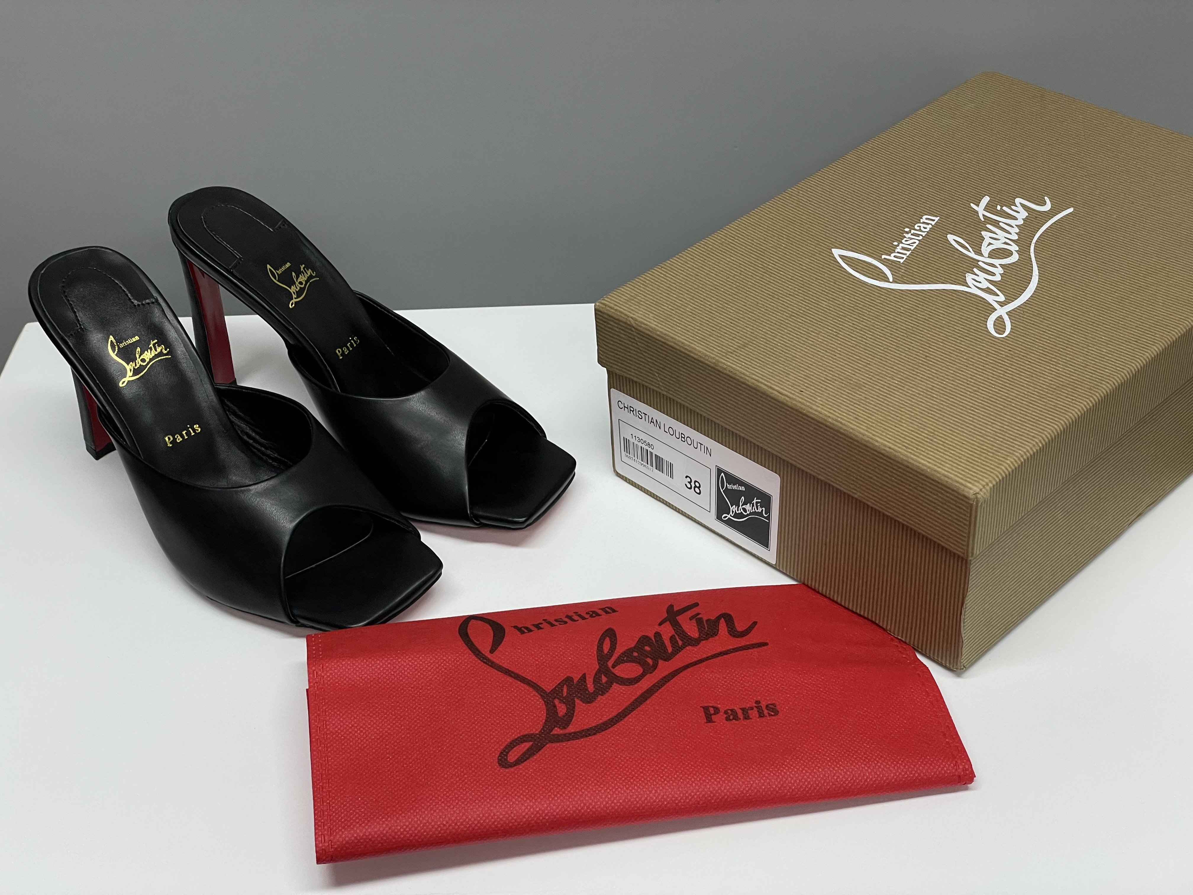 Christian Louboutin CL7015 Black Slingback Heels