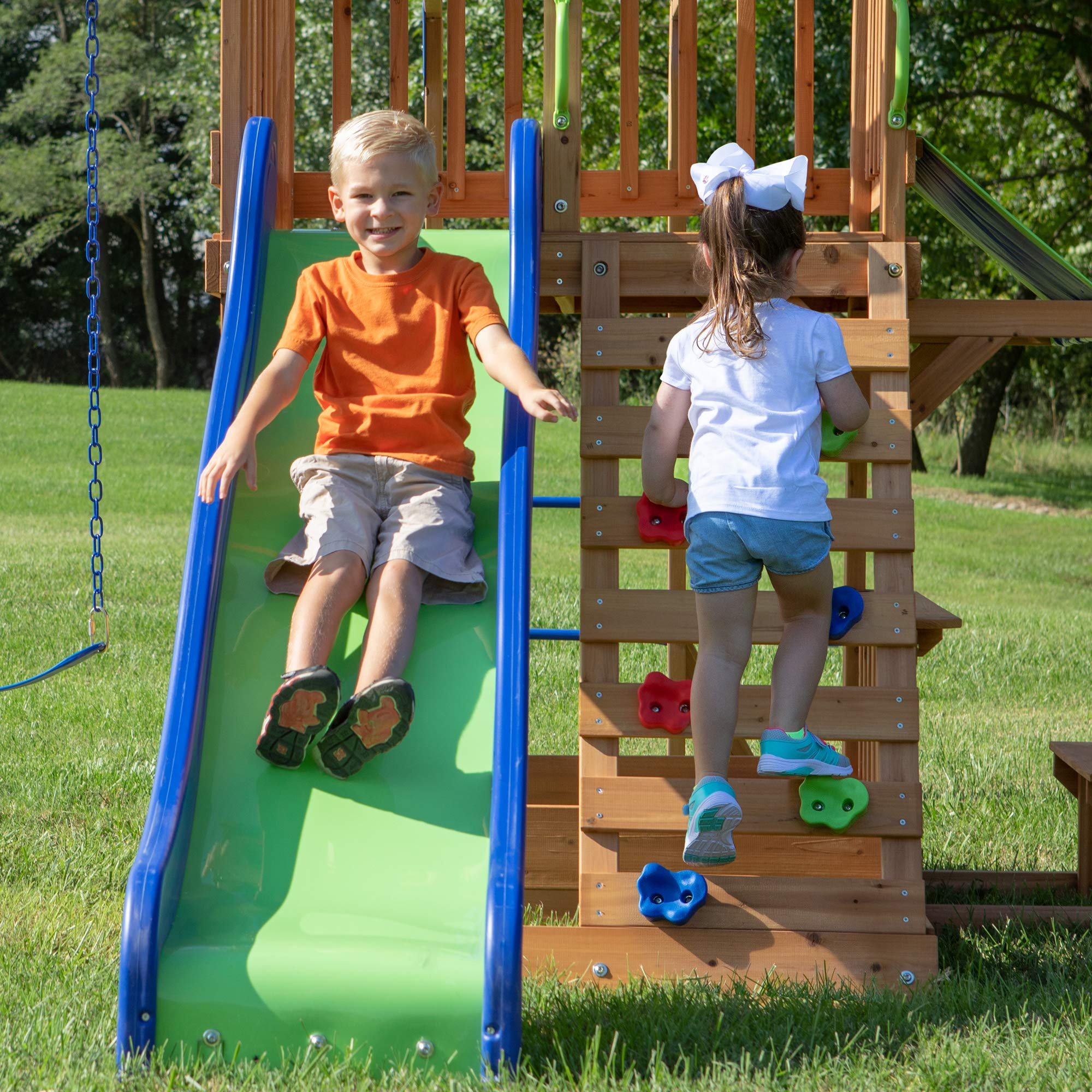 Beach Front All Cedar Wooden Swing Set