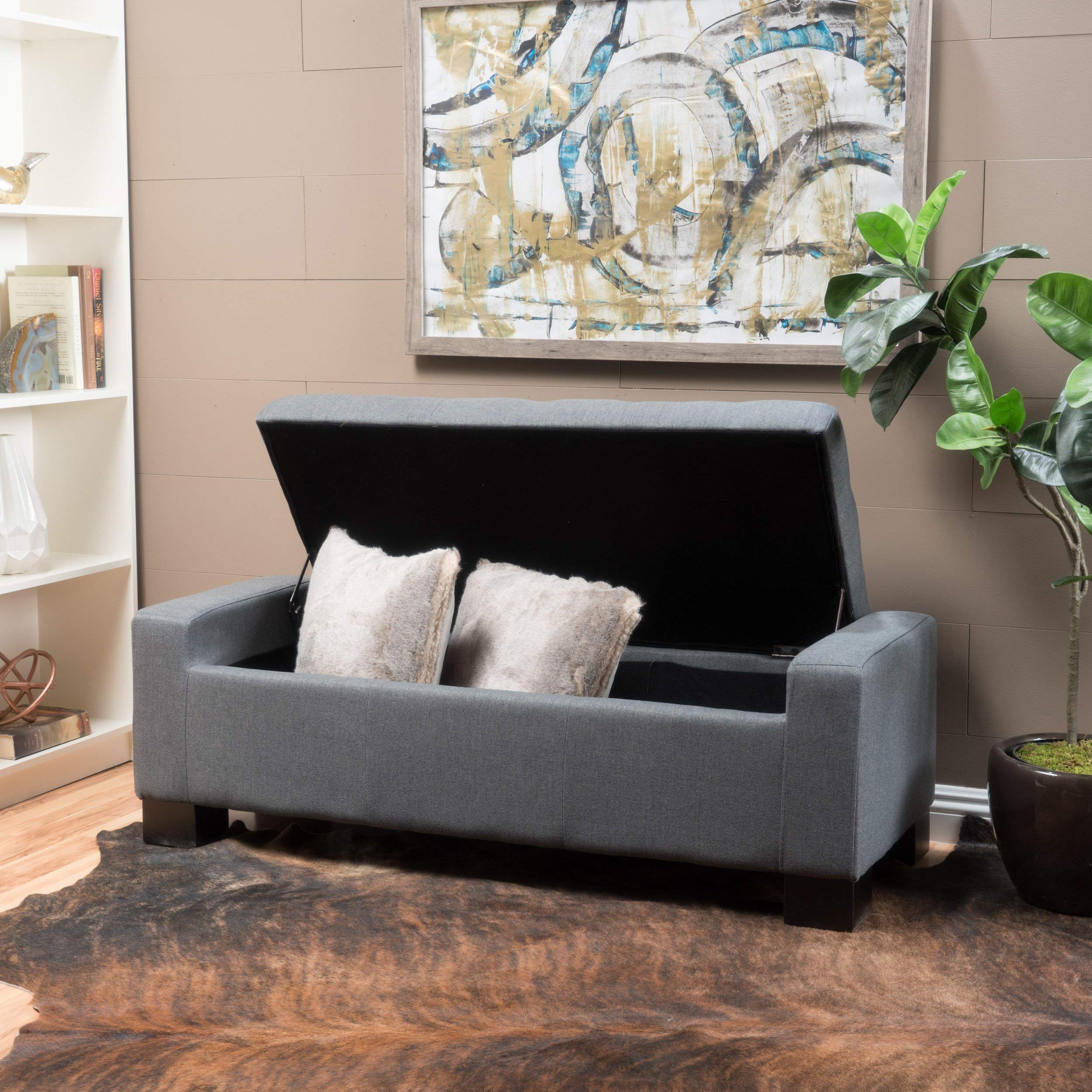 Christopher Knight Home Guernsey Leather Wood-Frame Storage