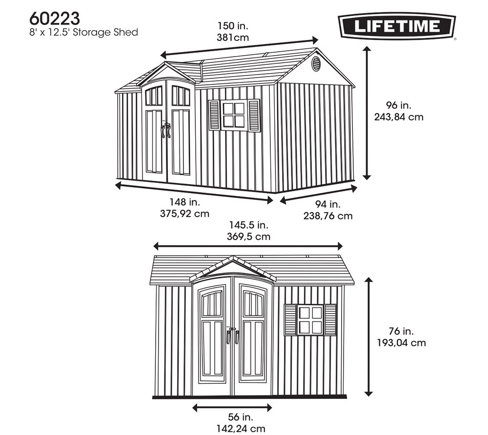 Storage Shed 12.5 x 8 Ft. Garden Building