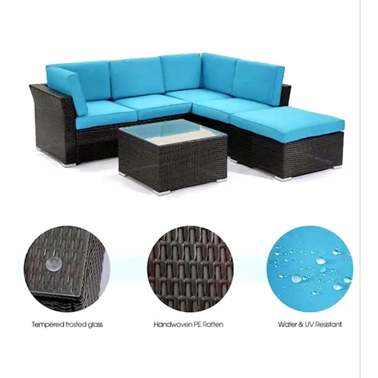 5 PATIO SET WICKER Modular Sofa