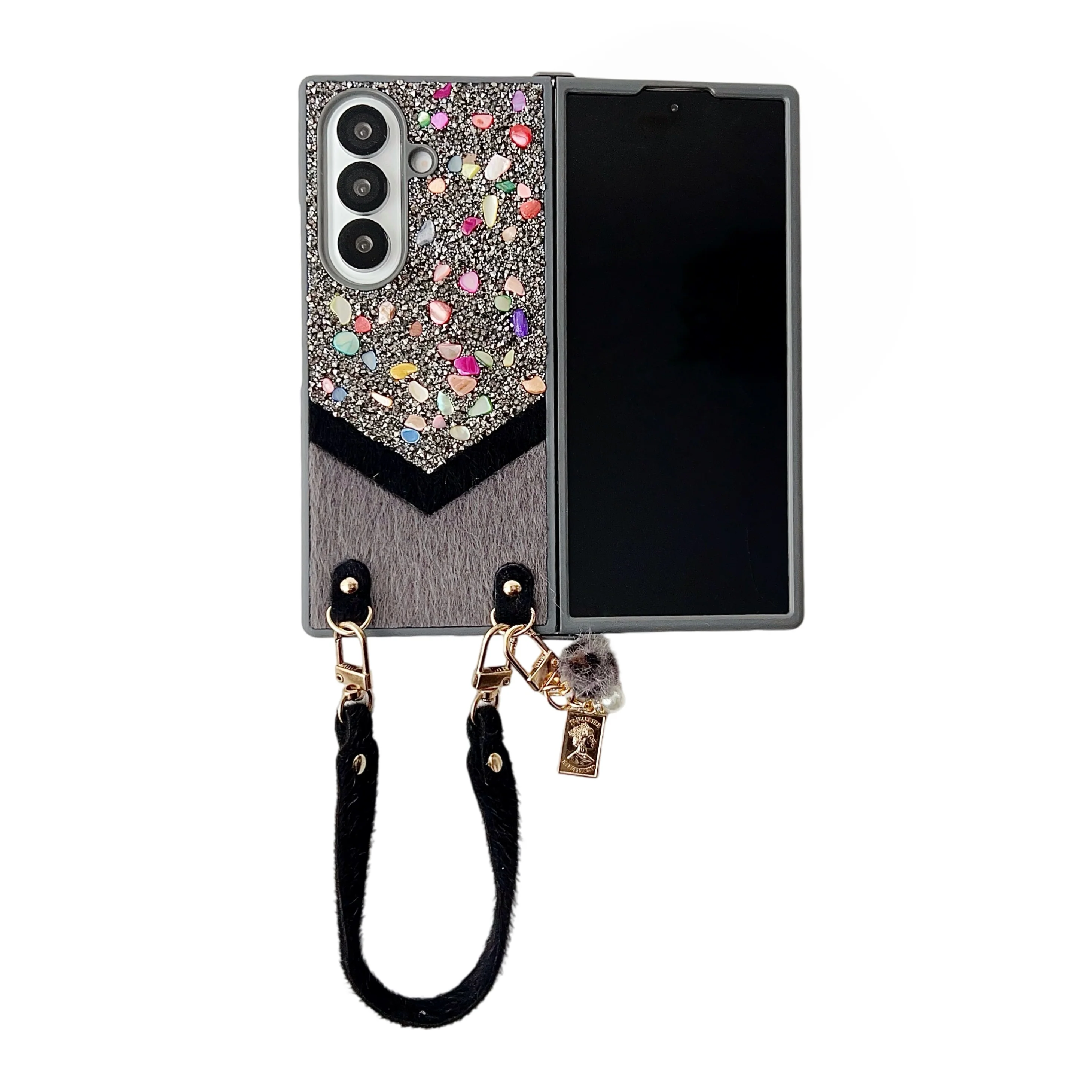 Galaxy Z Fold 3 Protective Case Glitter - back view