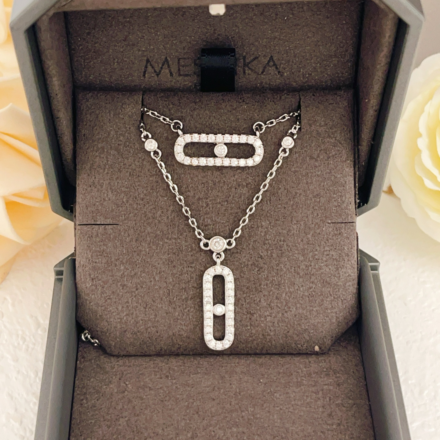 Messika Move Uno Two-Row Full Pavé Necklace