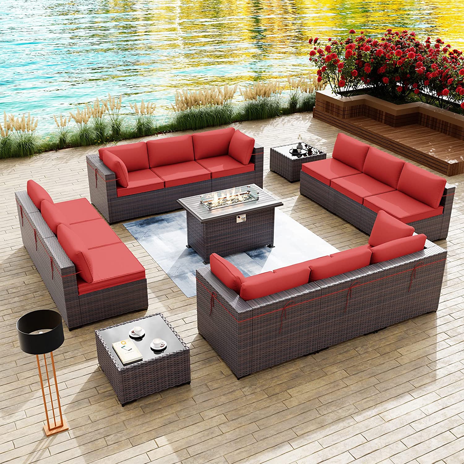 15 Pcs Patio Furniture Set with 43