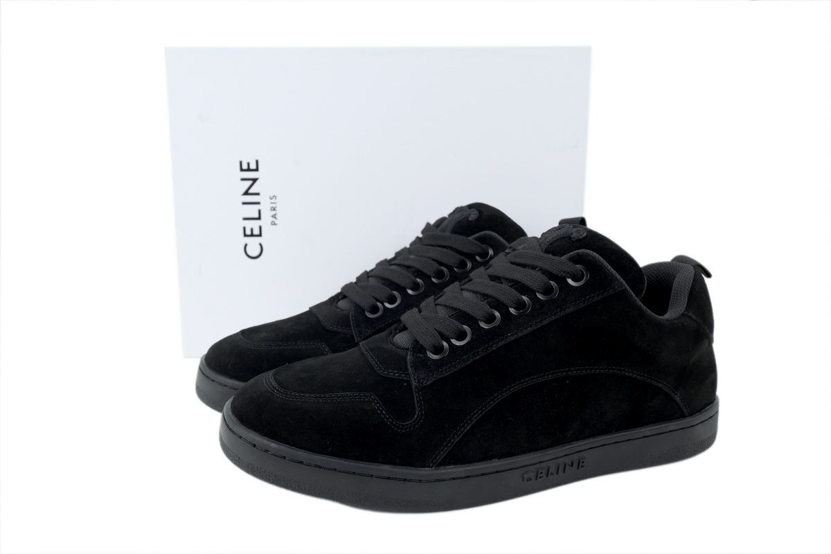 Celine Huntington Suede Sneaker Black