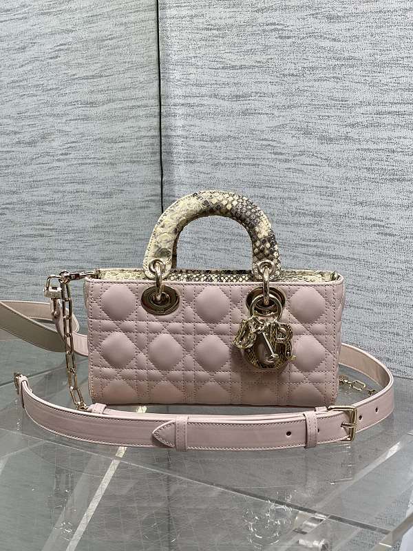 Lady Dior Bag Small Pink Crystal Handle