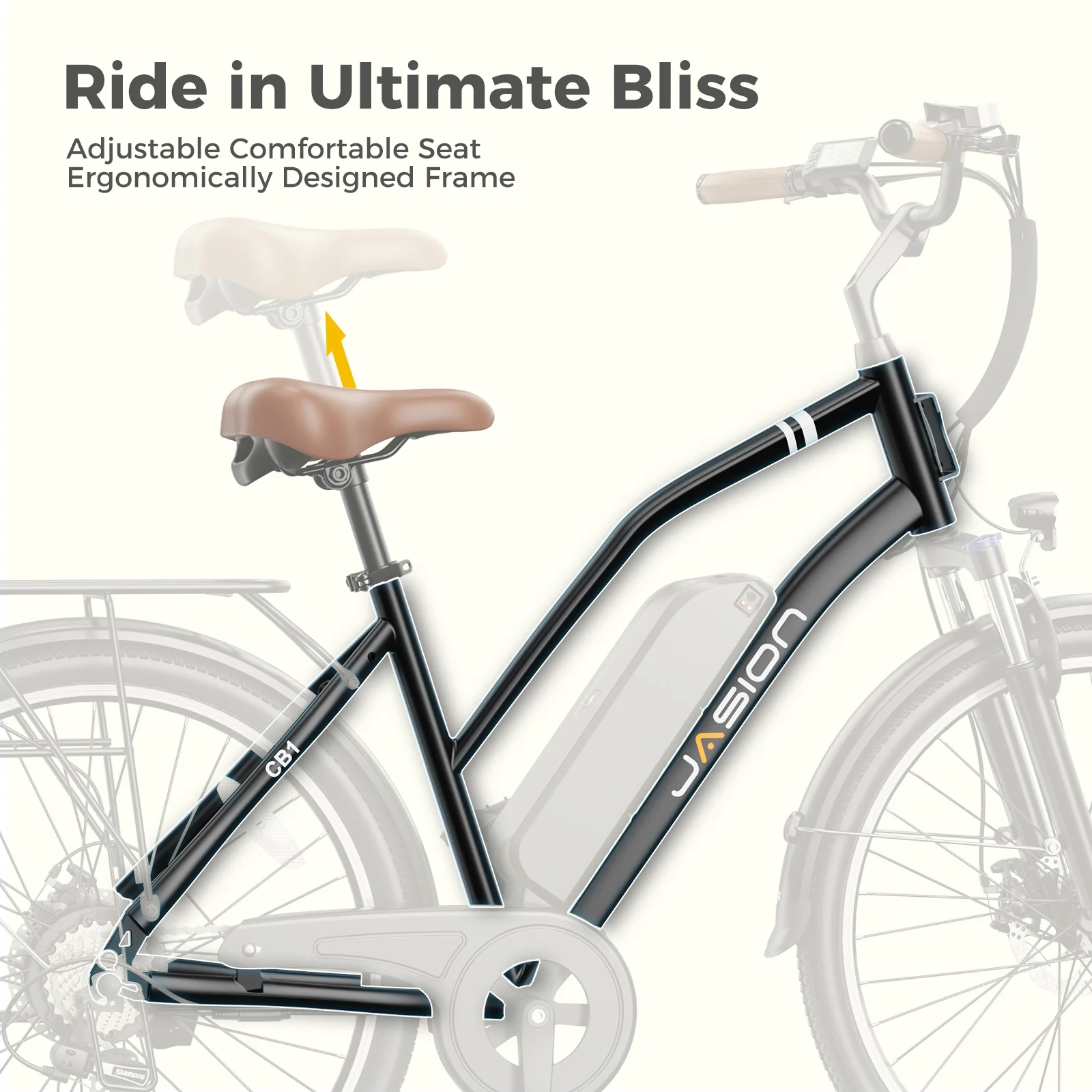 Jasion CB1 26in Electric Cruiser Bike, 500W, 450Wh