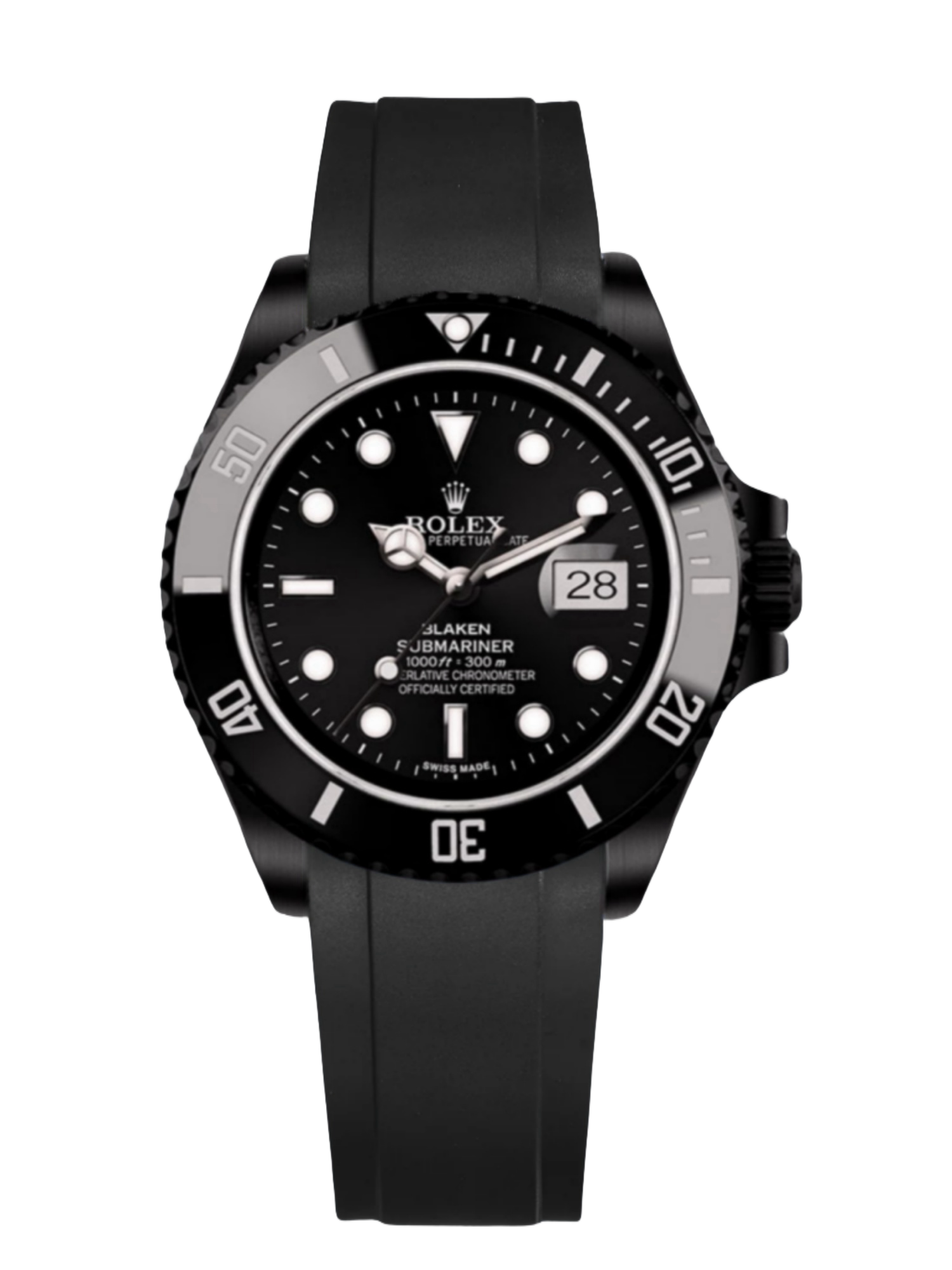 【Super Clone】Rolex Blaken Submariner 116610 Black Dial DLC 40mm Men's Watch