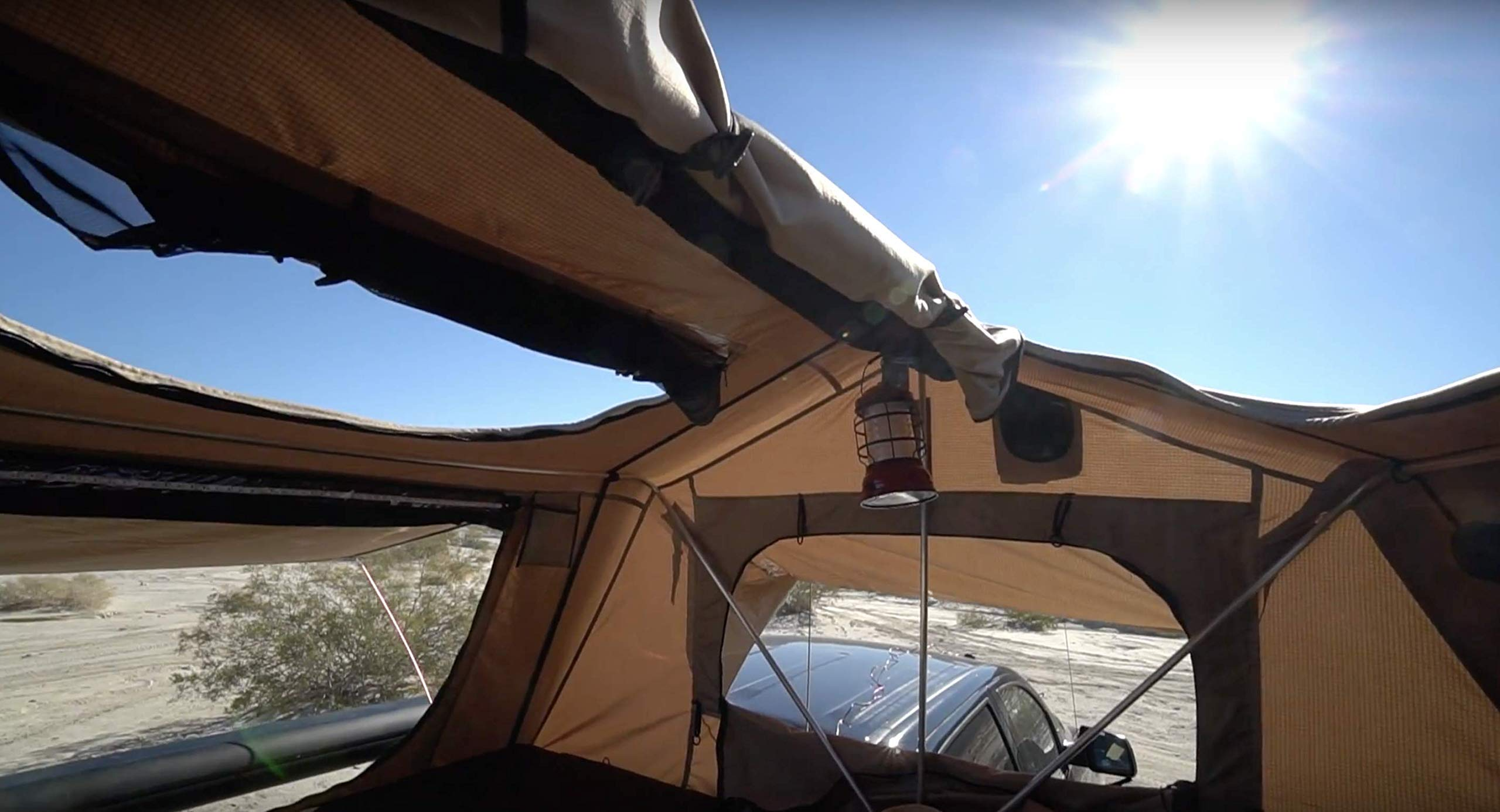 Overlander XL Roof Top Tent - Folder With Bedding - Coyote Tan